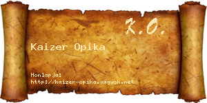 Kaizer Opika névjegykártya